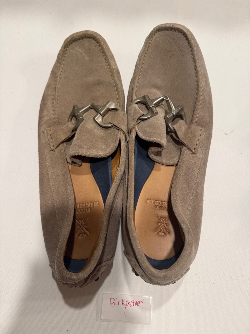 Men's Suede Bit Loafers in Taupe - Picture 3 of 4